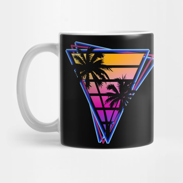 Retrowave style palm tree sunset by Brobocop